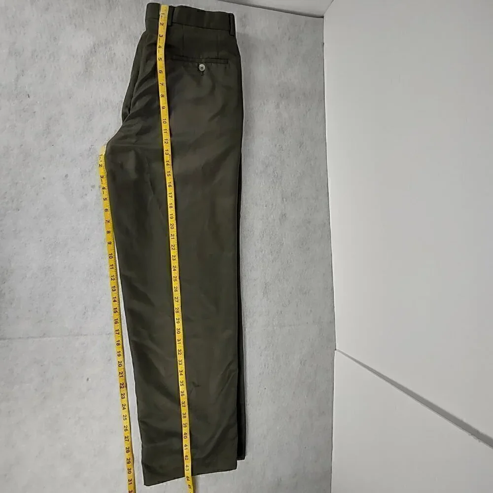 Perry Ellis Portfolio Men's, Olive Green Dress Slacks, Pants, Size 33X32